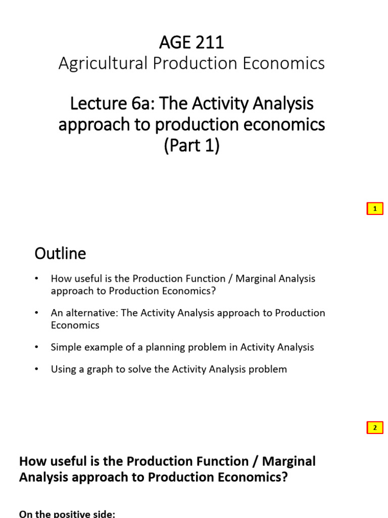 Activity Analysis in Production Economics | PDF | Production Function ...
