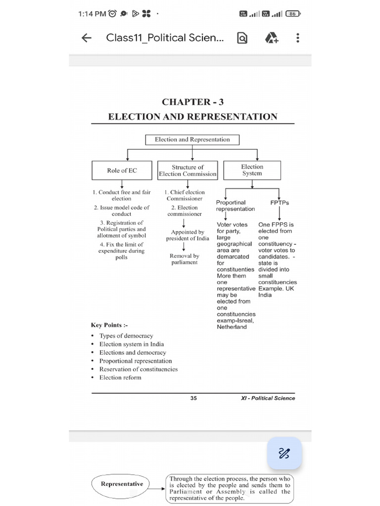 Election and Representation Chapter Ke Notes | PDF