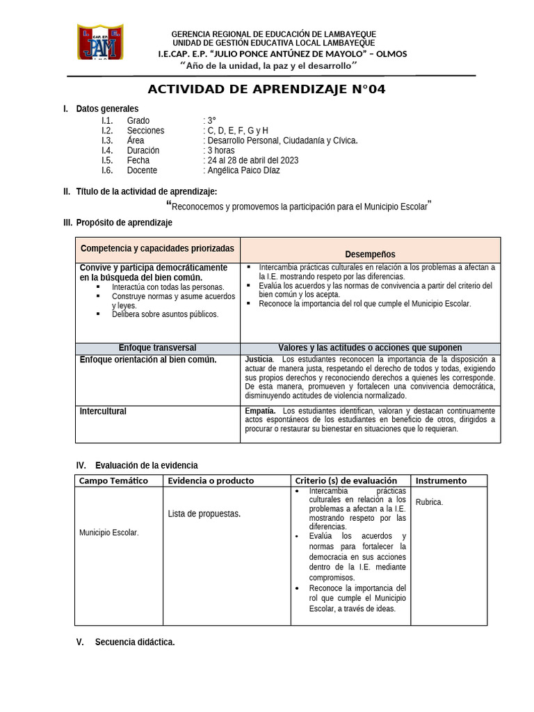 Actividad de Aprendizaje 4 Exp2 DPCC 1 | PDF | Maestros | Aprendizaje