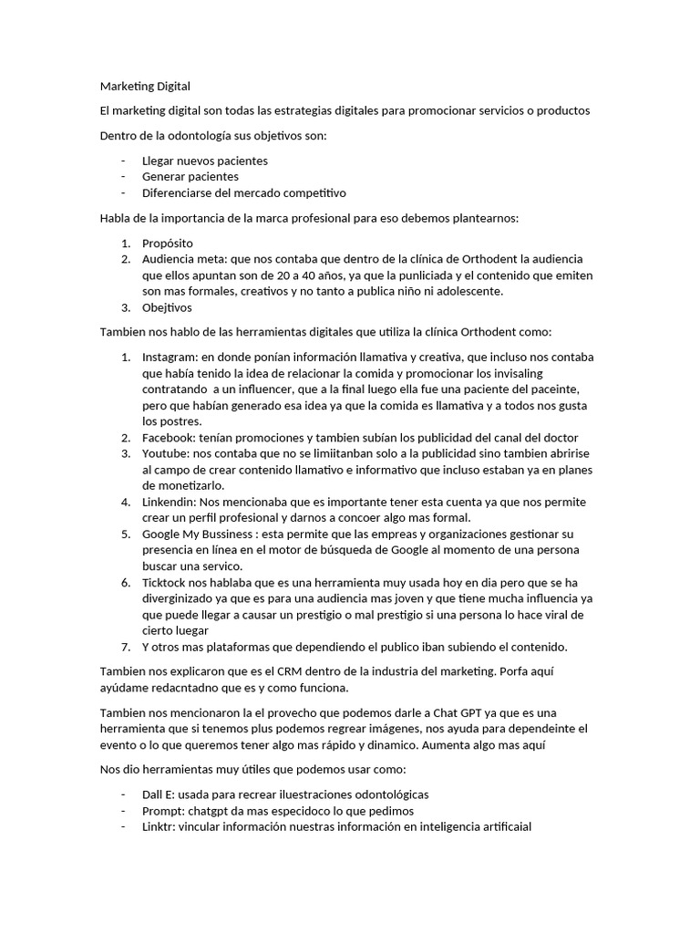 Estrategias de Marketing Digital en Odontología | PDF | Publicidad ...