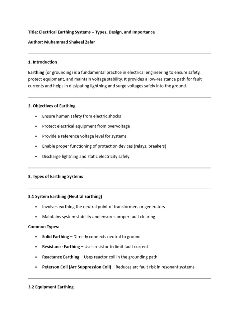 Industrial Electrical Earthing Design Guide | PDF | Electrical ...
