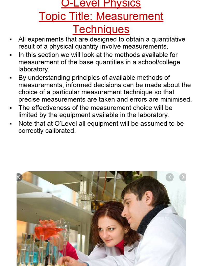 O-Level Measurement Techniques Guide | PDF | Weighing Scale | Measurement