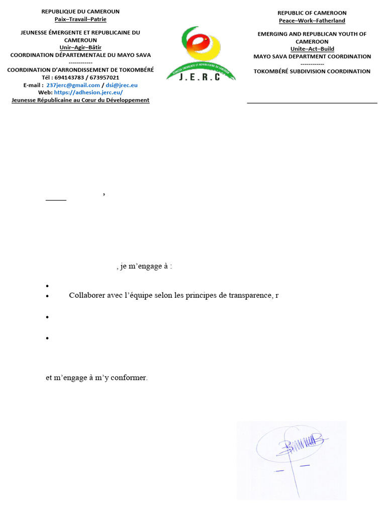 Engagement de Moussa Brahim au JERC | PDF