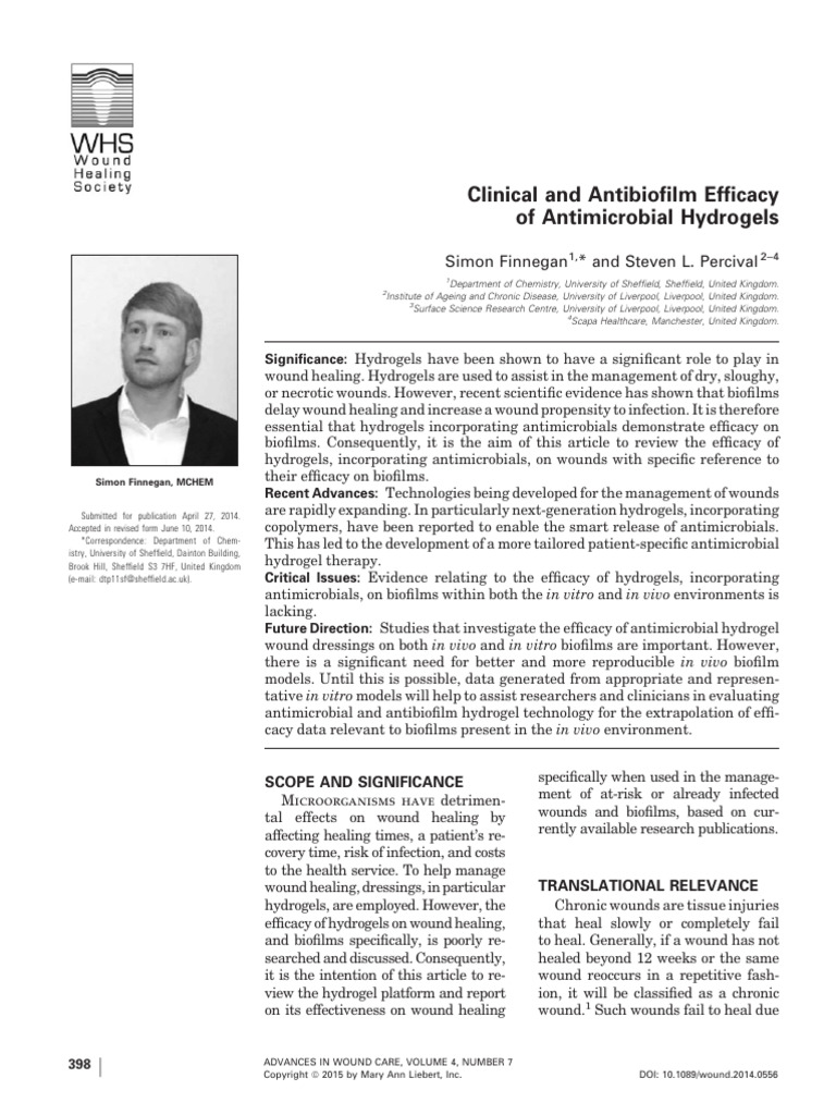 Antimicrobial Hydrogels for Wound Biofilms | PDF | Wound | Biofilm