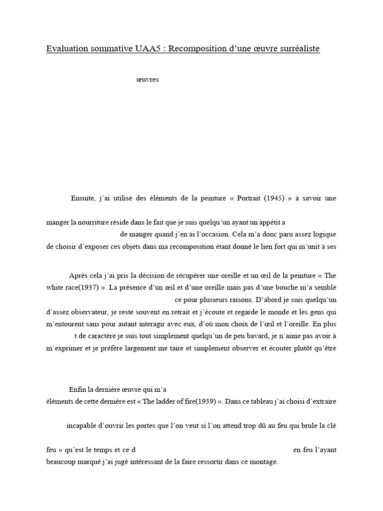 Recomposition surréaliste de Magritte | PDF