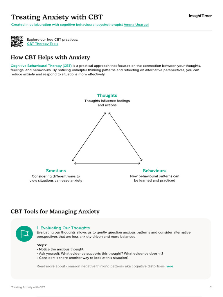 Treating Anxiety With CBT | PDF | Cognitive Behavioral Therapy | Anxiety