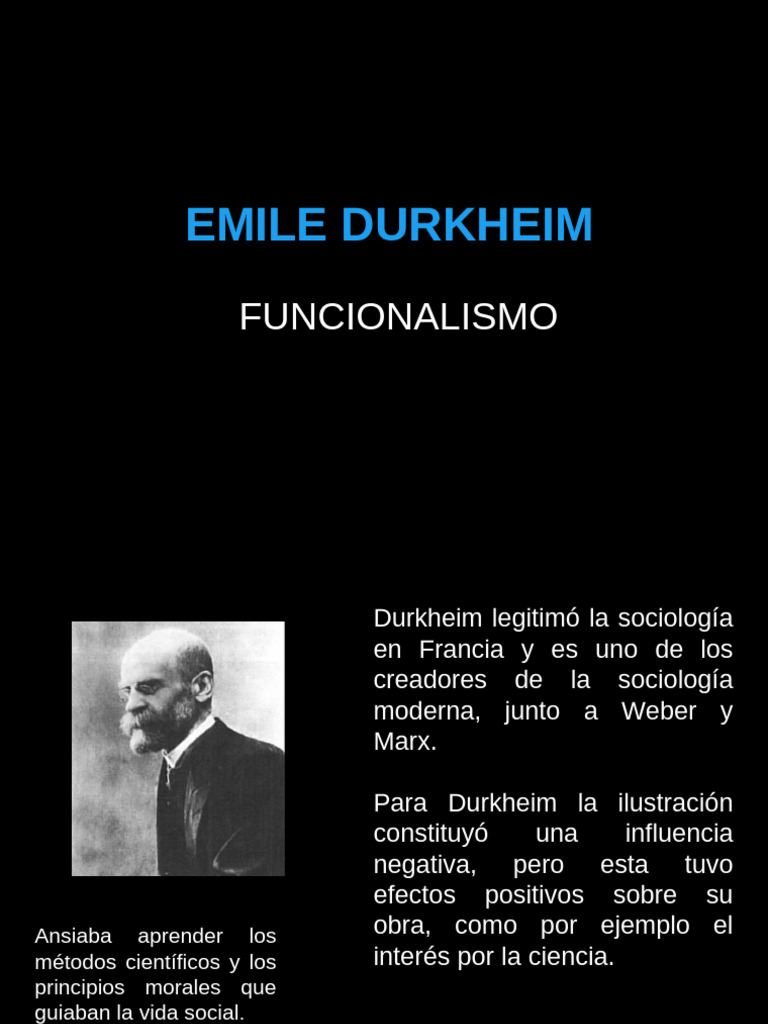 Funcionalismo en la Sociología de Durkheim | PDF | Emile Durkheim ...
