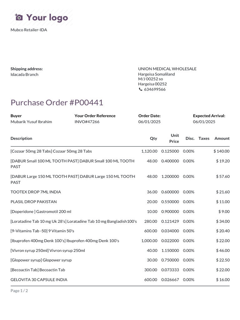 Tootex Drop Order Confirmation | PDF