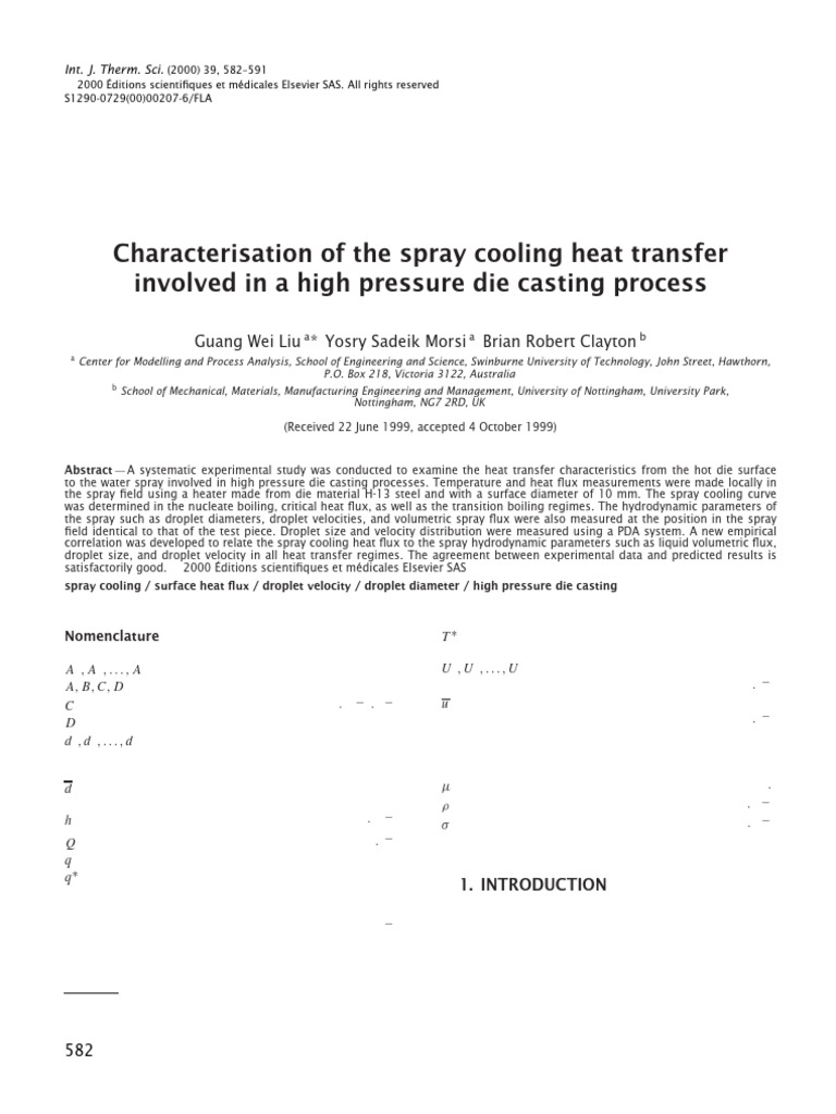 Characterisation of The Spray Cooling He | PDF | Boiling | Liquids
