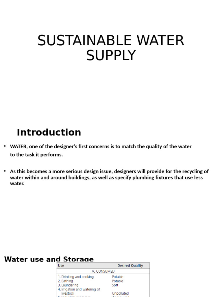 Sustainable Water Supply Management | PDF | Water Purification ...