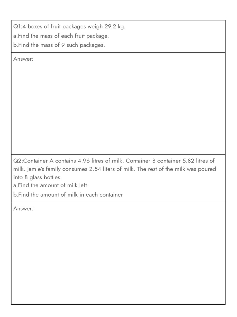 Math Word Problems and Solutions | PDF