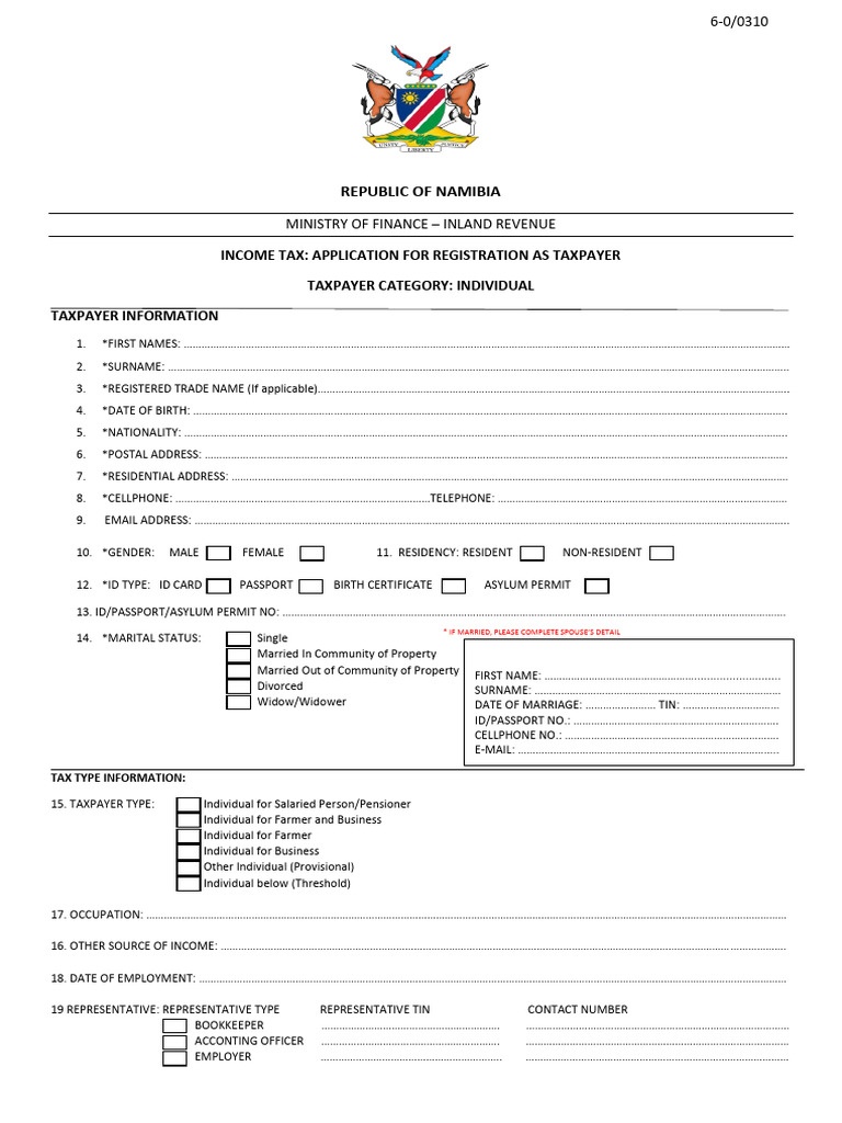Income Tax Registration Application Form | PDF | Taxpayer | Government ...