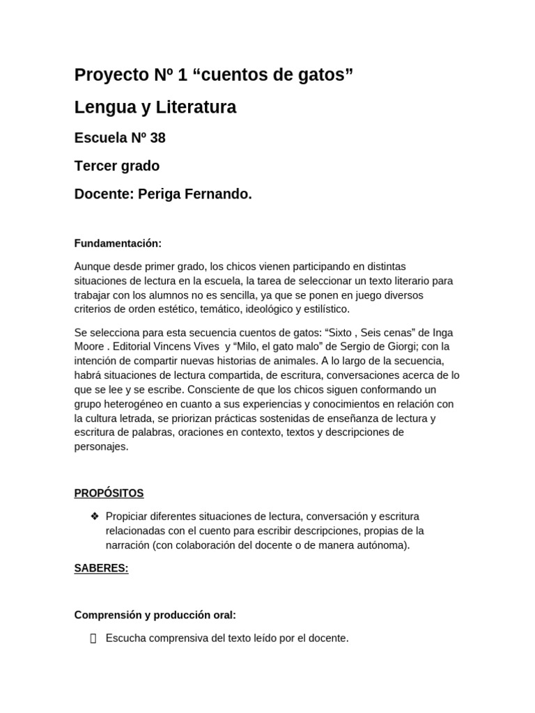 Proyecto #1 LENGUA Esc38 2023 Tercer Grado | PDF | Comunicación humana