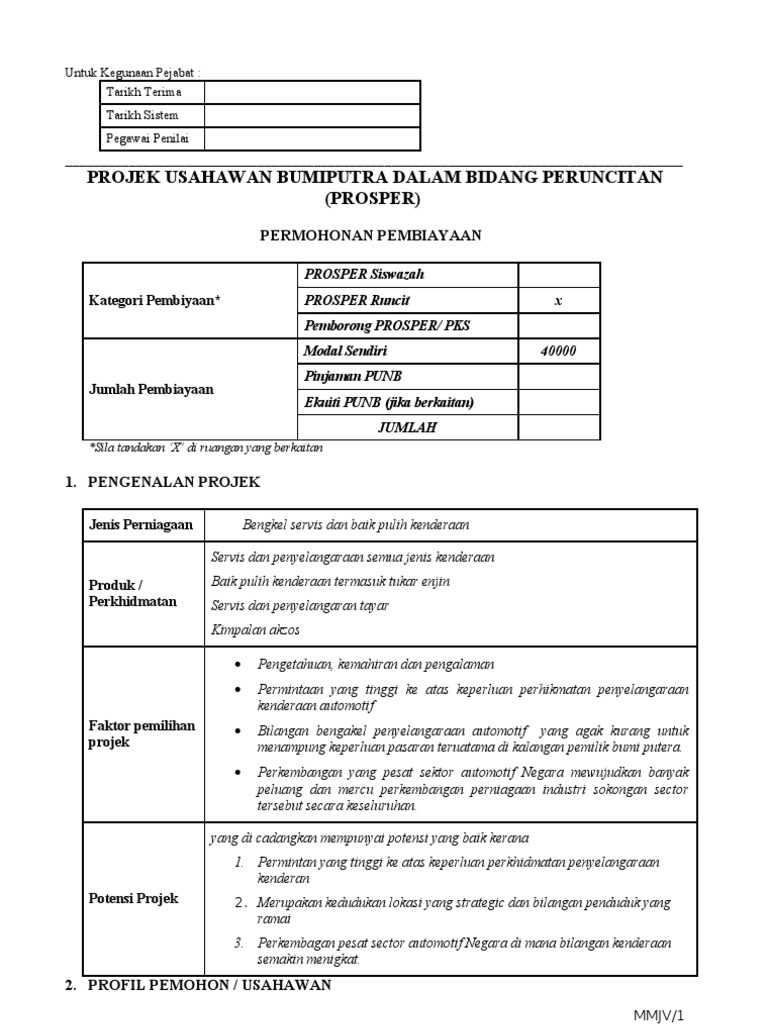 Format Rancangan Perniagaan Zul Punb