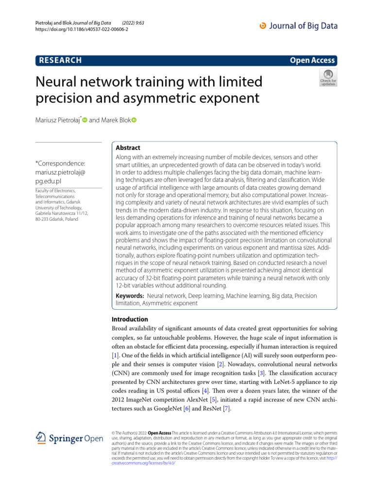 Neural Network Training with Limited Precision | PDF | Deep Learning ...