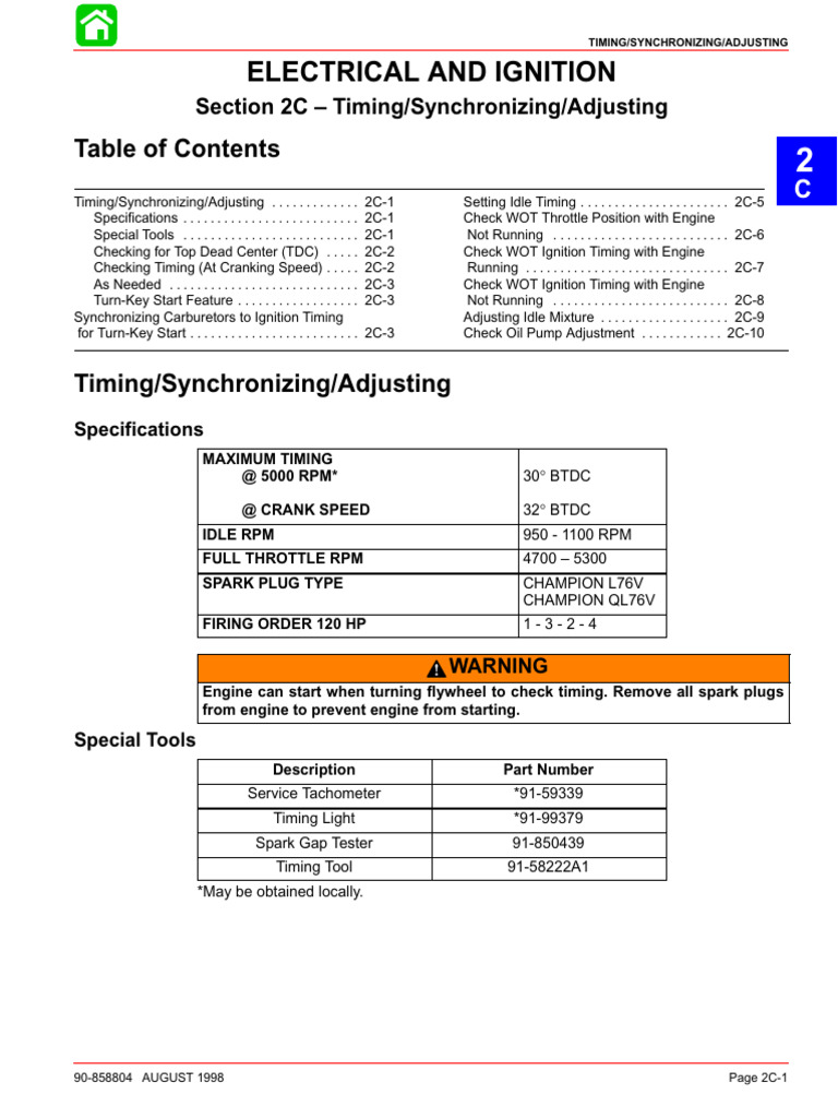 Carburetor Timing Adjustment Guide | PDF | Carburetor | Throttle
