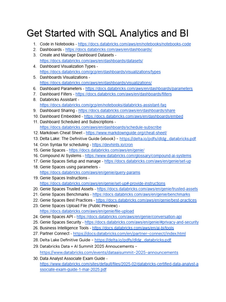 SQL Analytics and BI on Databricks | PDF | Computing | Chess Theory