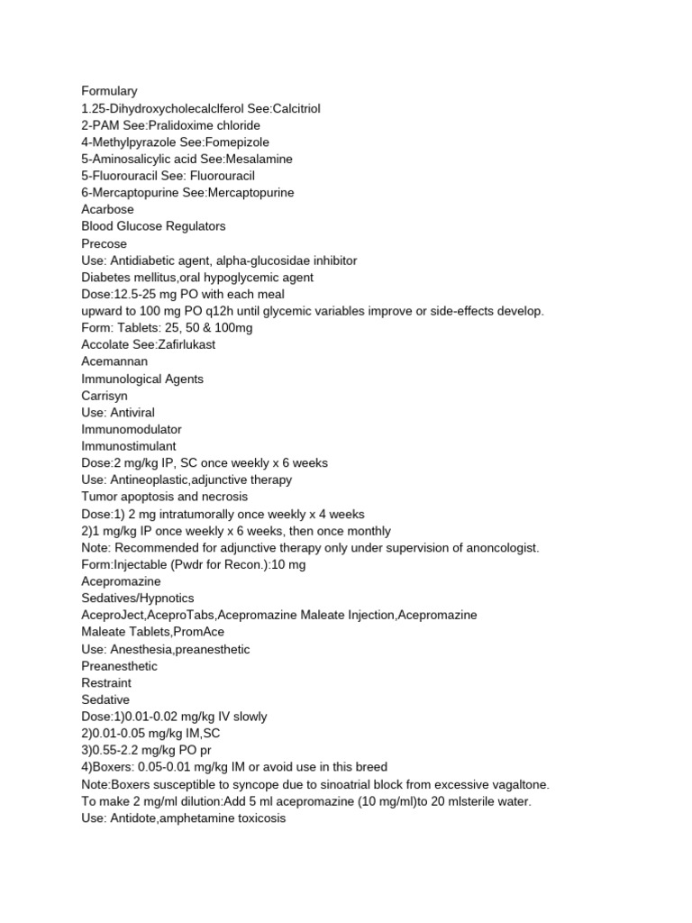 Comprehensive Drug Formulary Guide | PDF