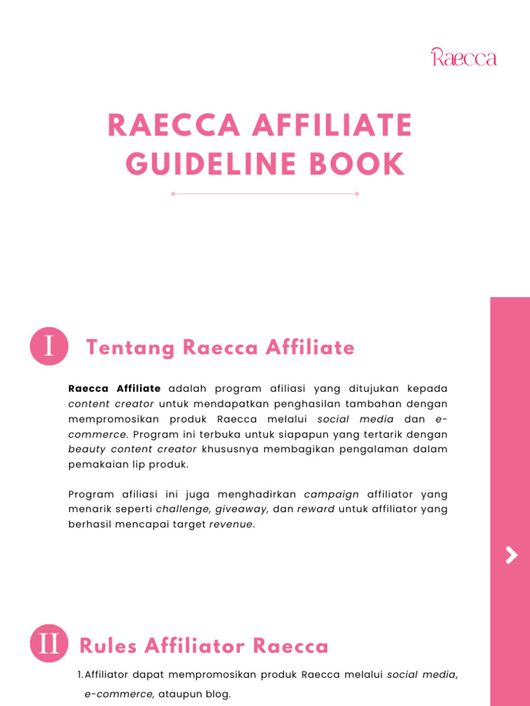 Panduan Program Afiliasi Raecca | PDF