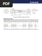 Metric Hex Head Bolt Dimensions Chart | PDF | Screw | Metalworking