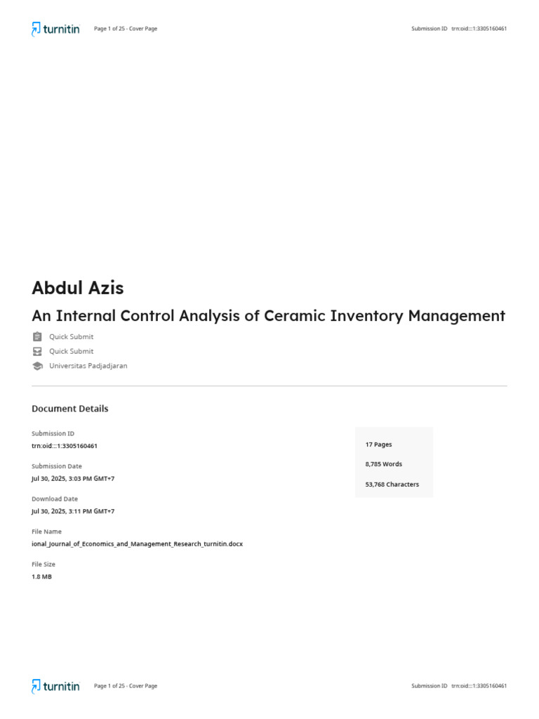 Ceramic Inventory Control Audit Analysis | PDF