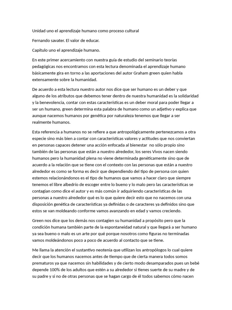 Aprendizaje humano y su proceso cultural | PDF | Aprendizaje | Mente