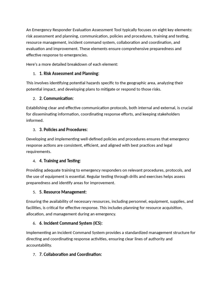 Emergency Responder Training Assessment Tool | PDF | Incident Command ...