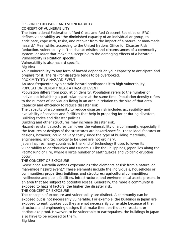 Understanding Vulnerability and Exposure | PDF | Earthquakes | Hazards