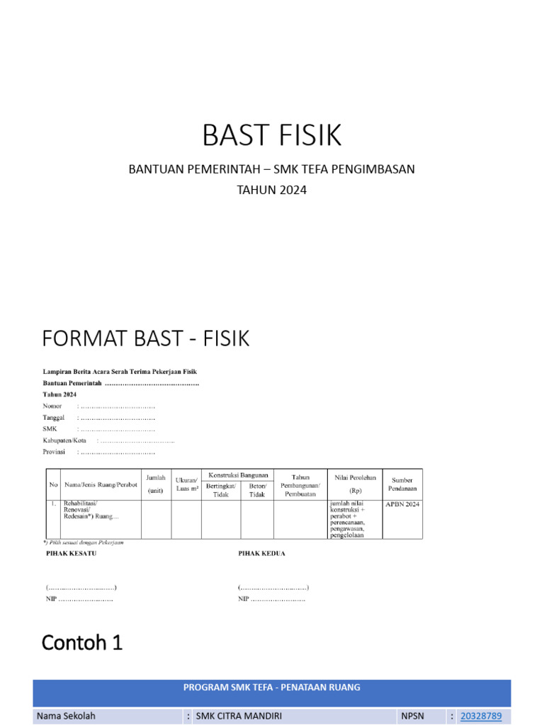 BAST FISIK Penataan Ruang | PDF