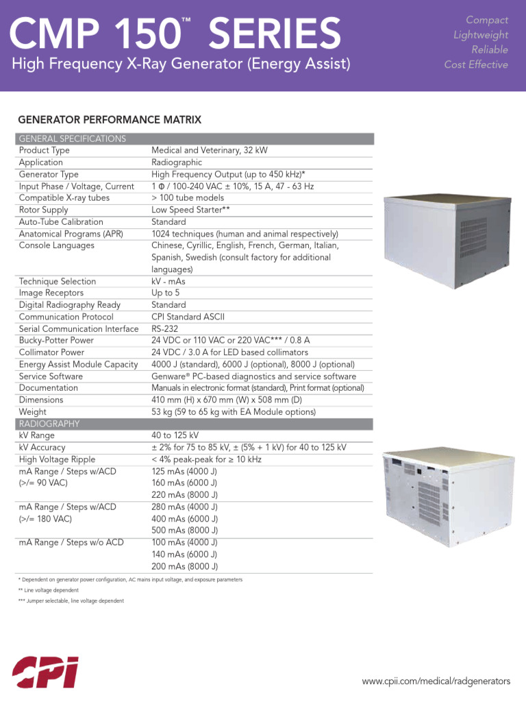 CMP150 High Frequency X-Ray Generator | PDF | Alternating Current ...