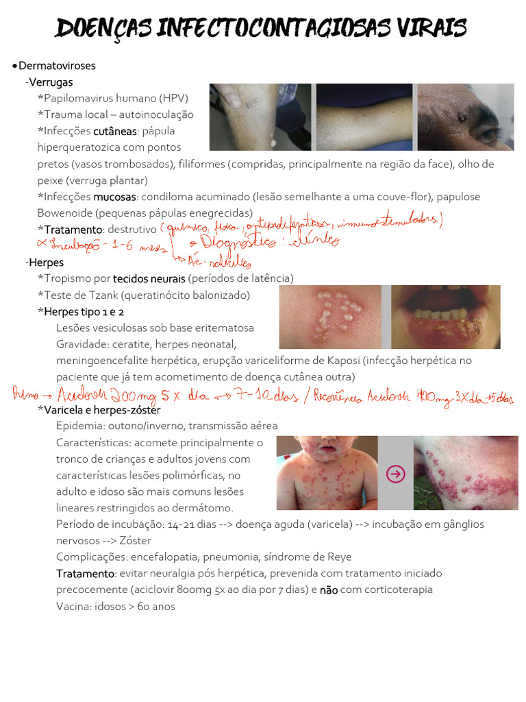 Doenças Infectocontagiosas Virais: Tipos e Tratamentos | PDF | Doenças ...