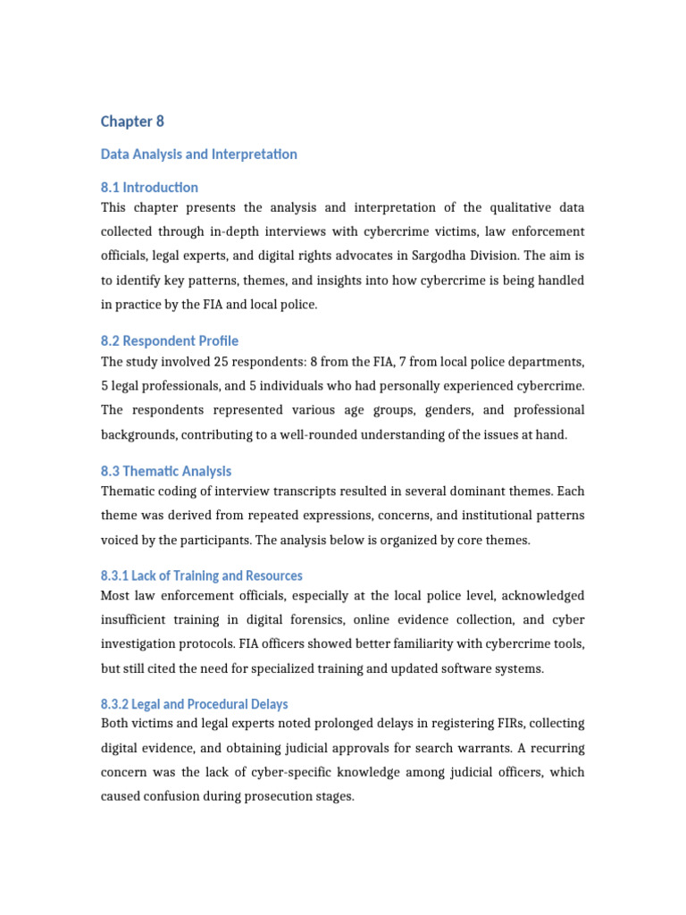 Chapter 8 Data Analysis and Interpretation | PDF | Cybercrime | Police