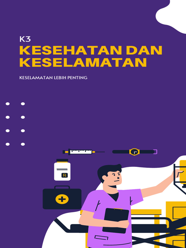 Ungu Dan Kuning Kreatif Ilustrasi Peringatan Kesehatan Dan Keselamatan ...