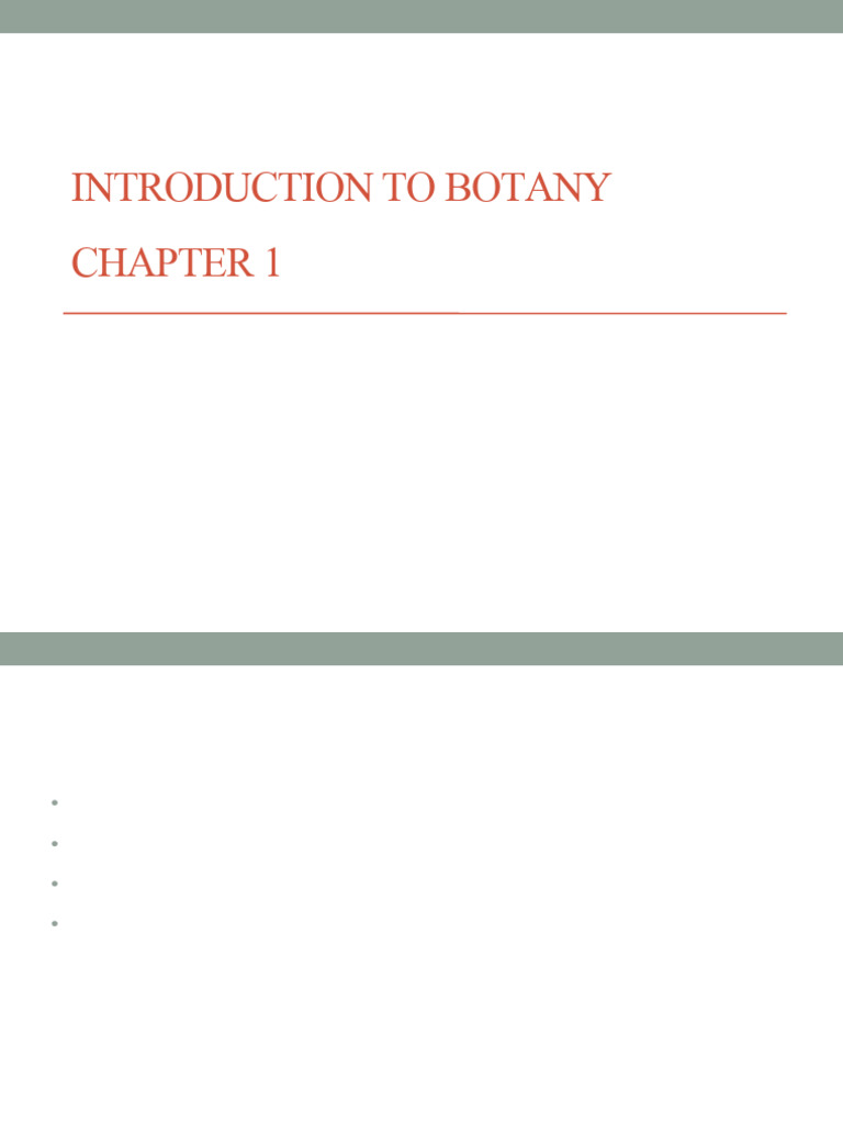 Chapter 1 Introduction To Botany | PDF | Botany | Plants