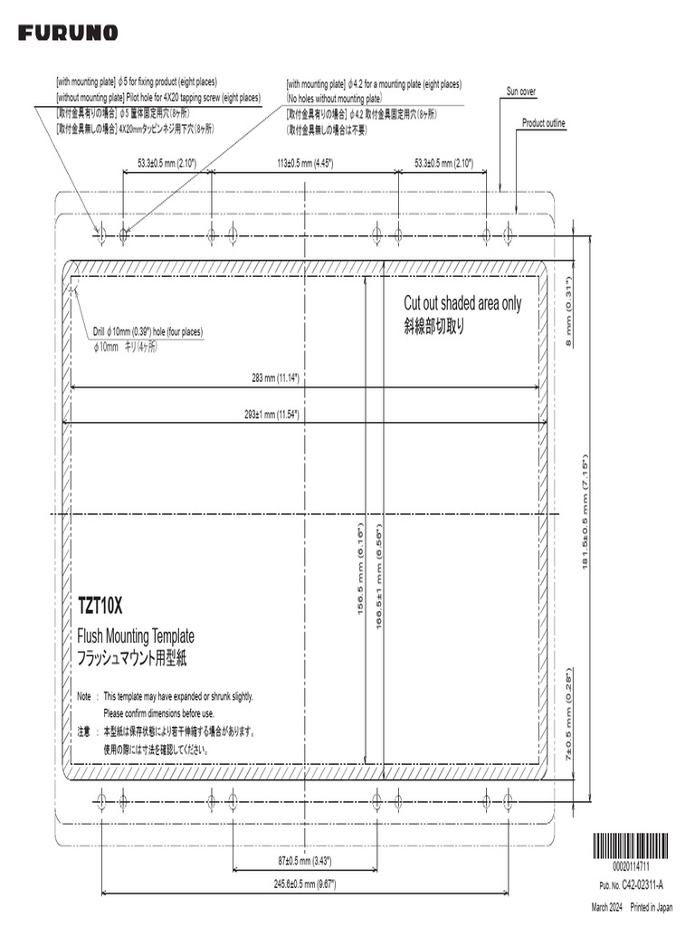 tzt10x Flush Mounting Template | PDF