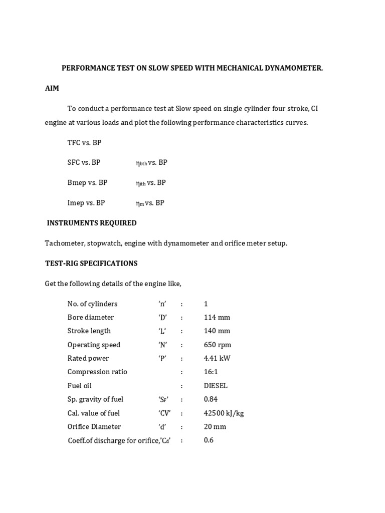 Performance Testing of Diesel Engine | PDF | Engines | Diesel Engine