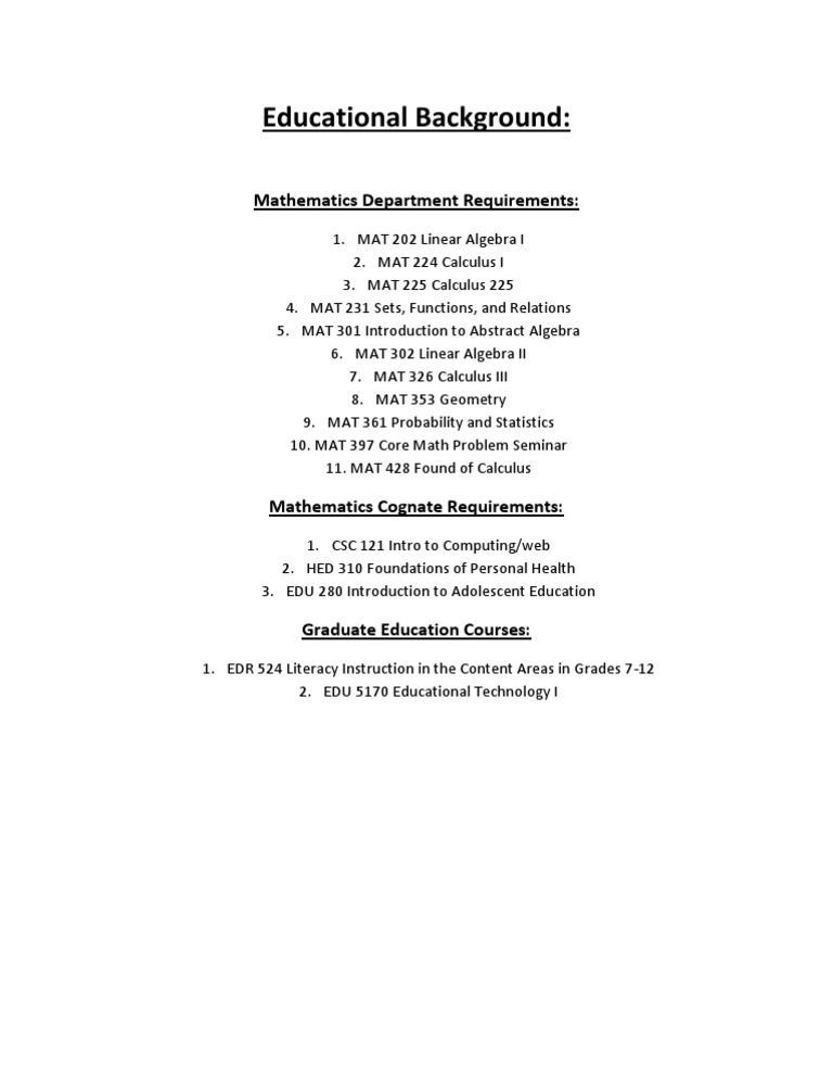 Educational Background | PDF