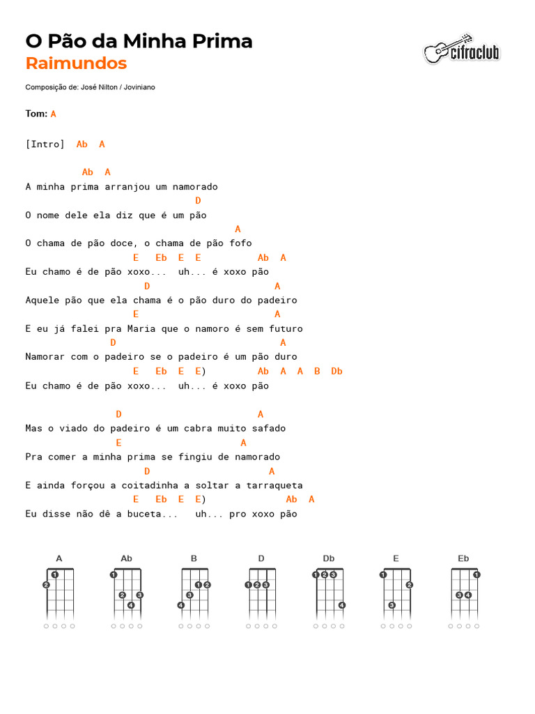 Raimundos - O Pão Da Minha Prima | PDF