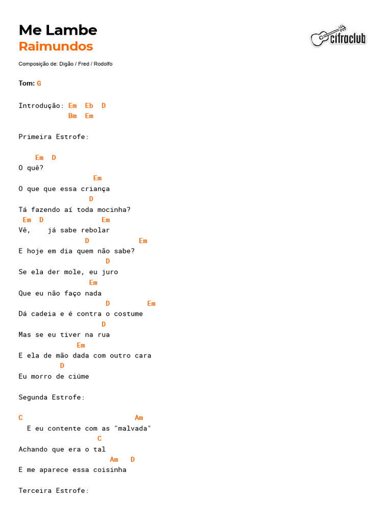 Letra da Música 