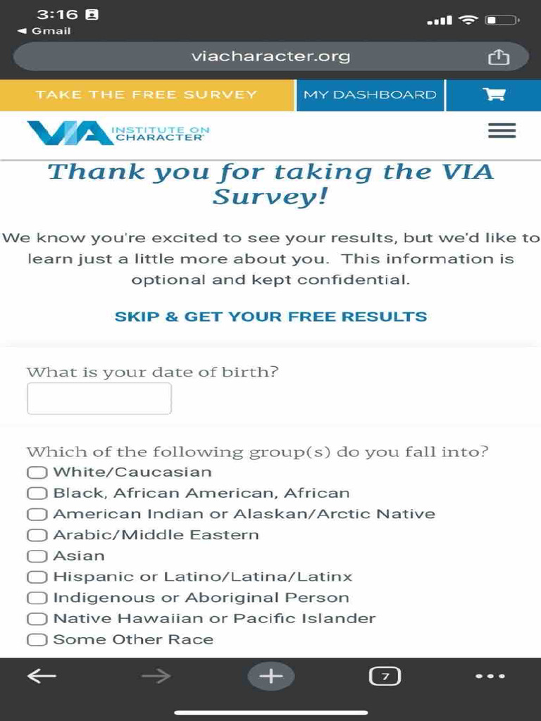 VIA Character Survey Results Overview | PDF