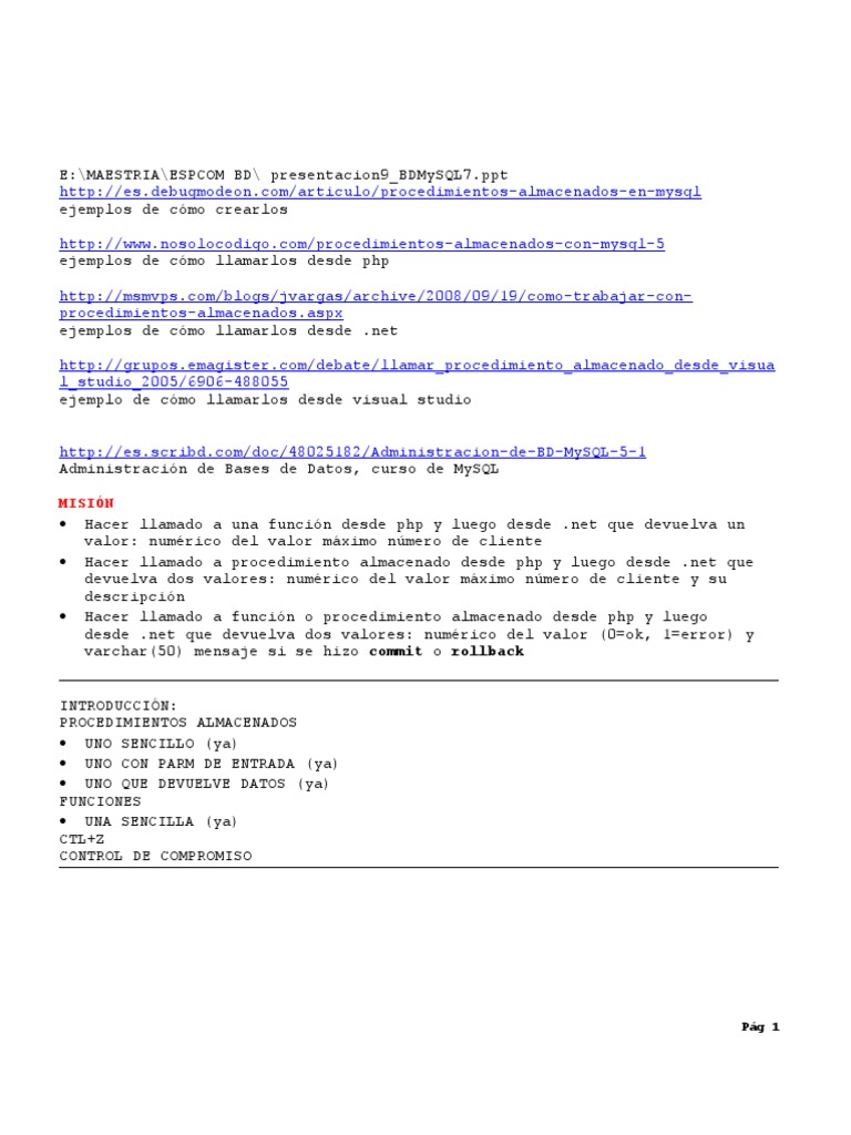 RollBack y Commit en MySQL | PDF | Lenguaje de programación | Flujo de ...