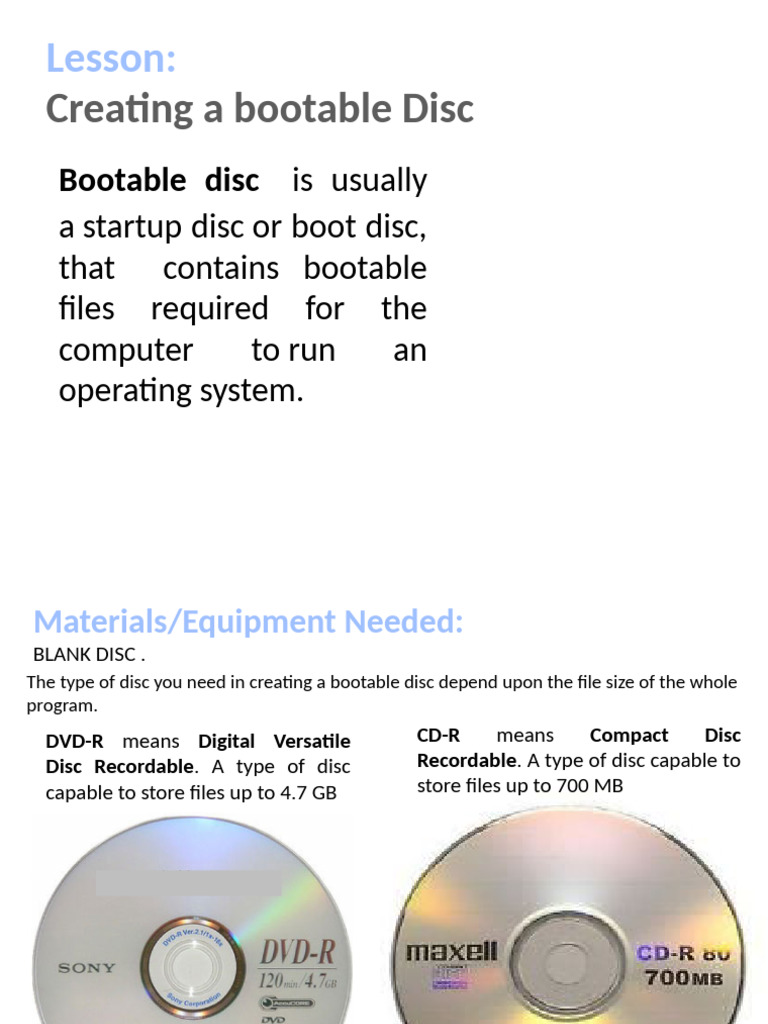 How to Create a Bootable Disc Guide | PDF