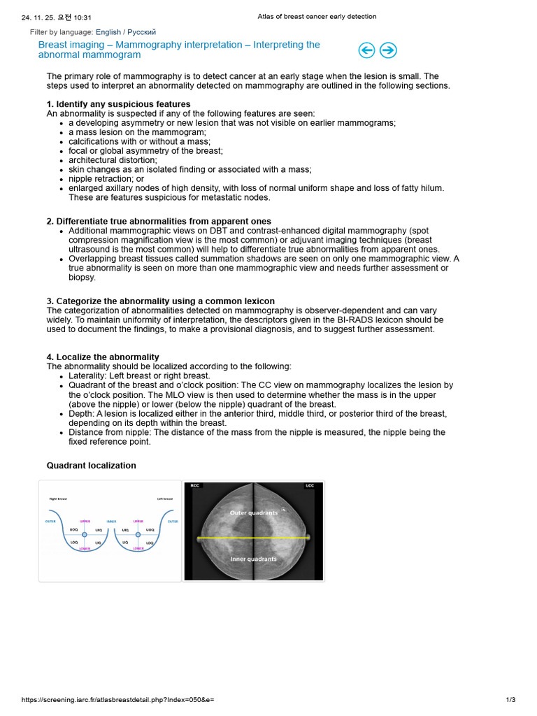 Breast Cancer Detection Atlas | PDF | Mammography | Breast