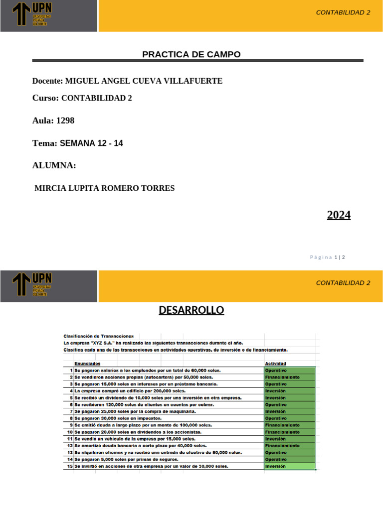 Contabilidad 2 Semana 12 y 14 | PDF