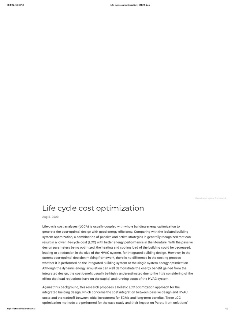 Life Cycle Cost Optimization Strategies | PDF | Life Cycle Assessment ... - Life Warehouse Optimization Case Studies