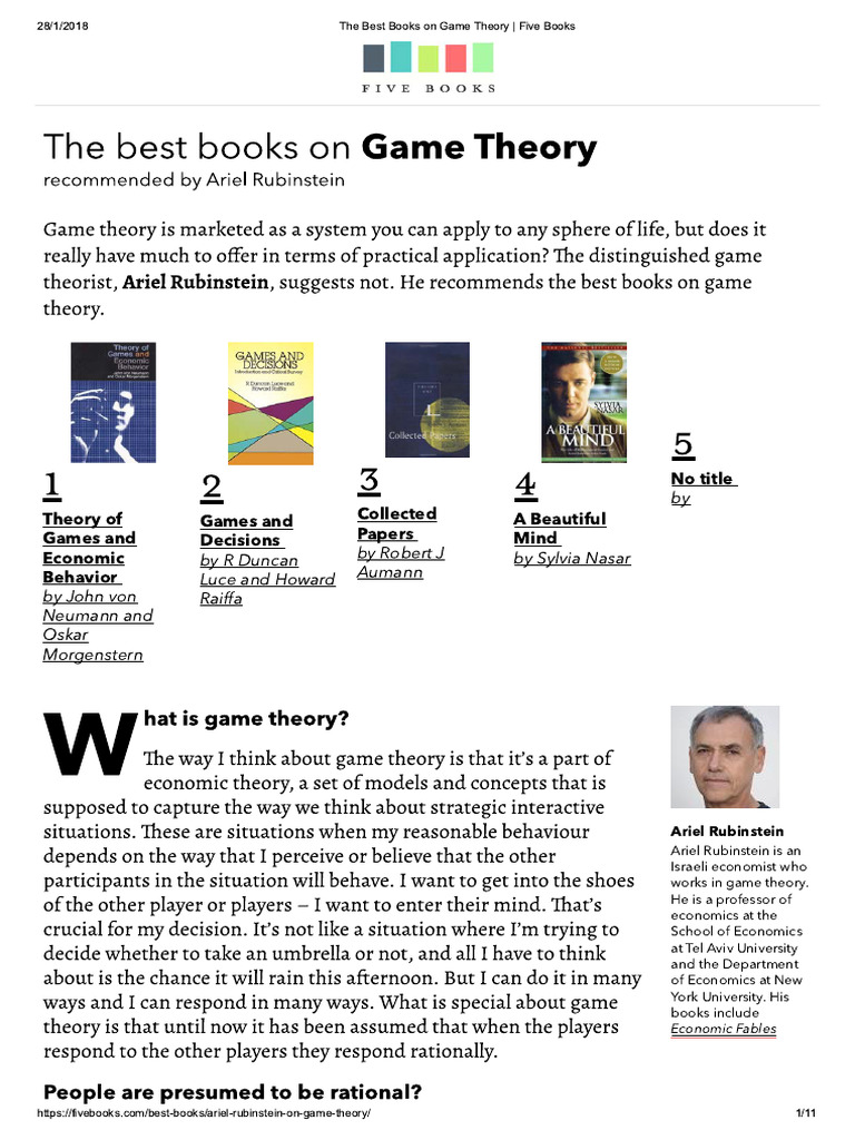 The Best Books On Game Theory | PDF
