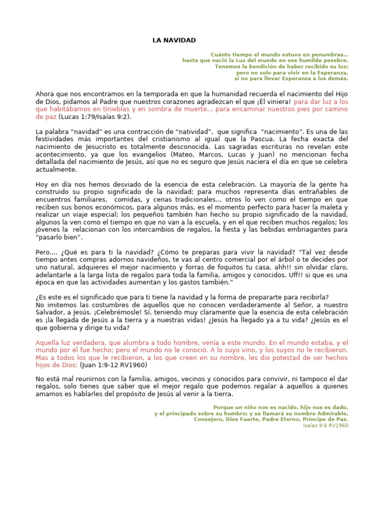 El Verdadero Significado de la Navidad | PDF | Natividad De Jesus | Navidad