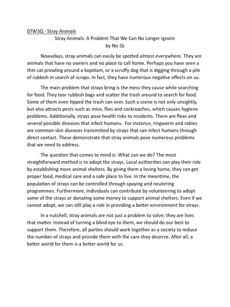 Addressing the Stray Animal Crisis | PDF