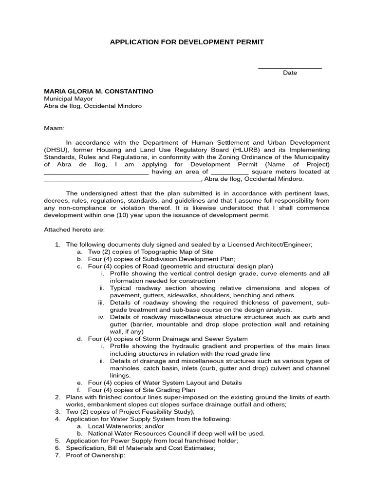 Application For Development Permit | PDF | Notary Public