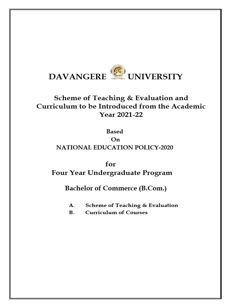 B.Com. Curriculum 2021-22 Overview | PDF | Marketing | Debits And Credits